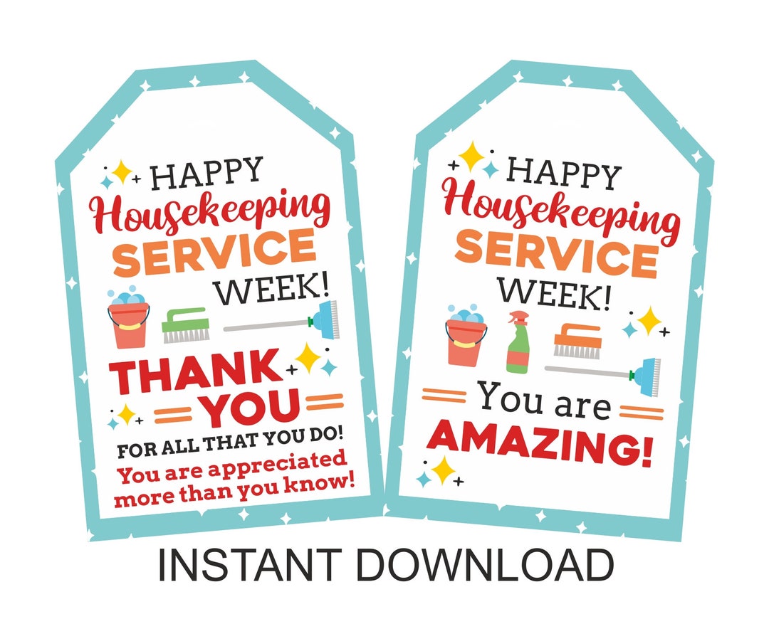 Housekeeping Week Gift Tags Printable / Housekeeping Appreciation Week
