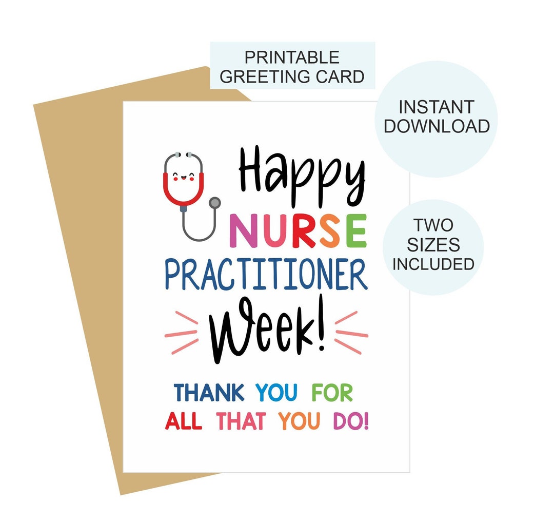 Nurse Practitioner Week Card Printable / Nurse Practitioner