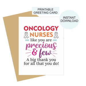 Oncologieverpleegkundige kaart afdrukbaar / Oncologieverpleegkundige geschenken / Oncologie verpleegkundige maandkaart / Oncologieverpleegkundige waarderingskaart / bedankkaart pdf