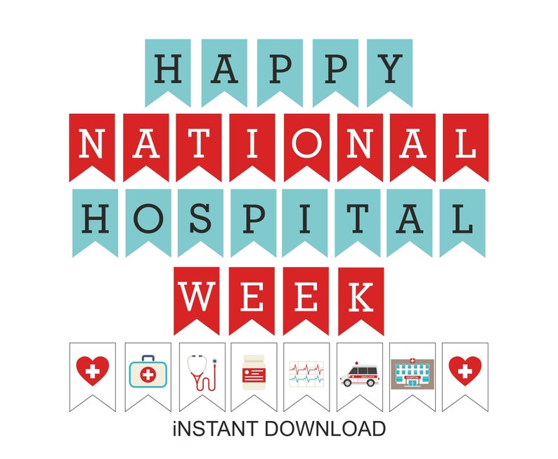 National Hospital Week Banner Printable / Happy National Etsy