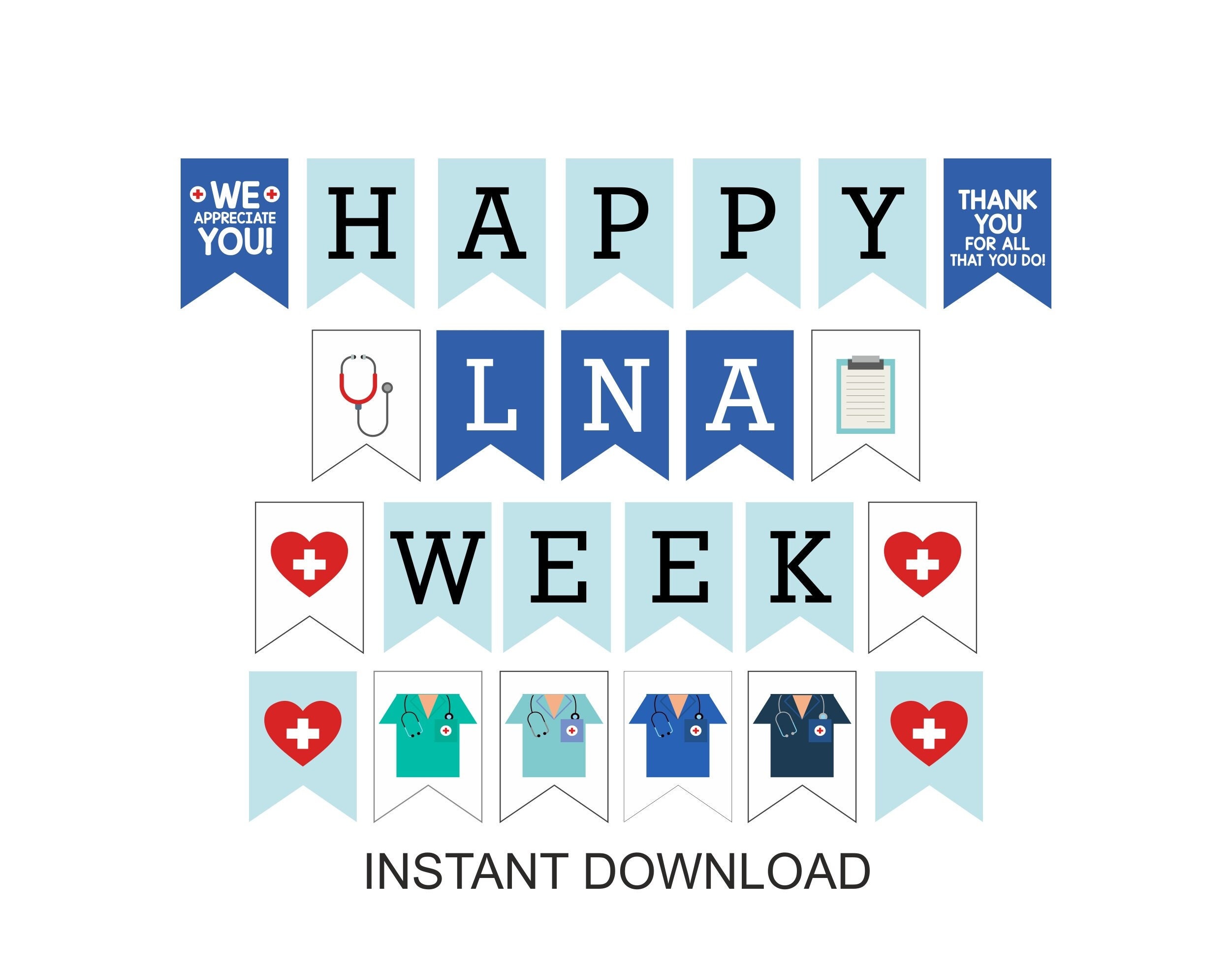 LNA week banner printable / Licensed Nursing Assistants Week banner / LNA week decor / lna Week bunting / lna gifts / lna decor / PDF
