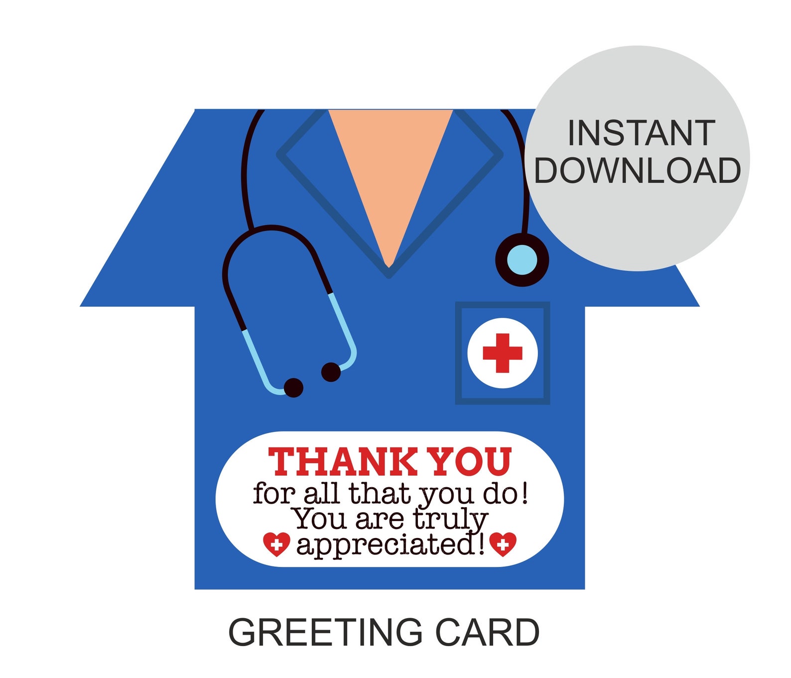Doctor Thank You Card Printable / Doctor Appreciation Card / Etsy