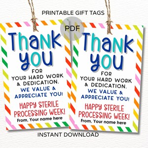 Sterile Processing Week gift tag printable / SPD week tag / Sterile processing week tag / Sterile processing tech / SPD thank you tags PDF