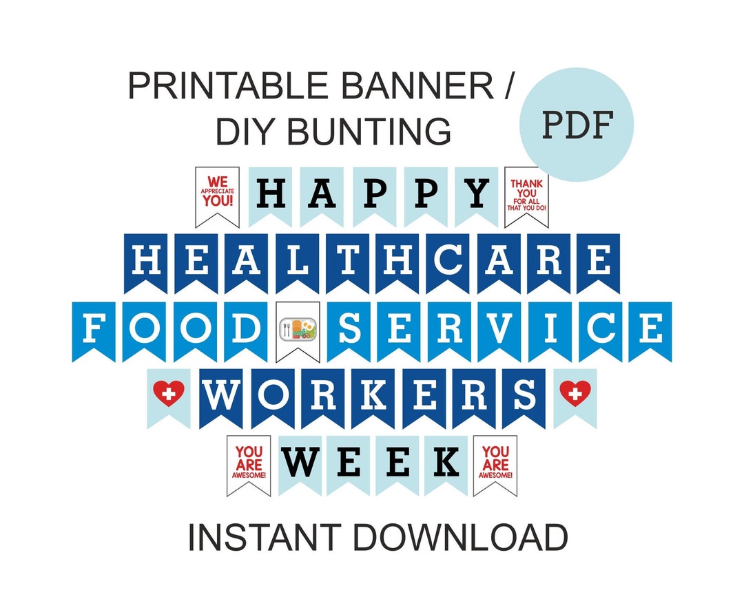 Healthcare Food Service Week Banner Printable / Healthcare Food Service