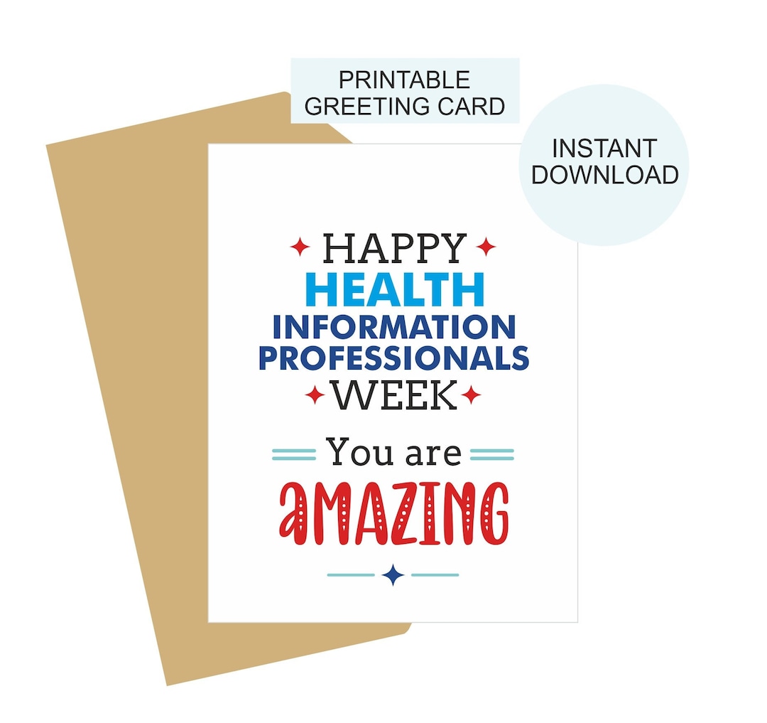 Happy Health Information Professionals Week Card Printable / Etsy