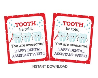 Printable Happy Dental Assistant Week tag / Printable Happy Dental Assistant Week gift tag / Happy Dental Assistant week favor tag / PDF