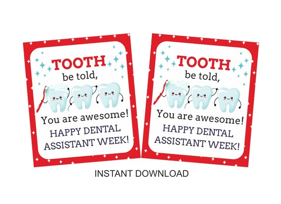 Printable Happy Dental Assistant Week Tag / Printable Happy | Etsy