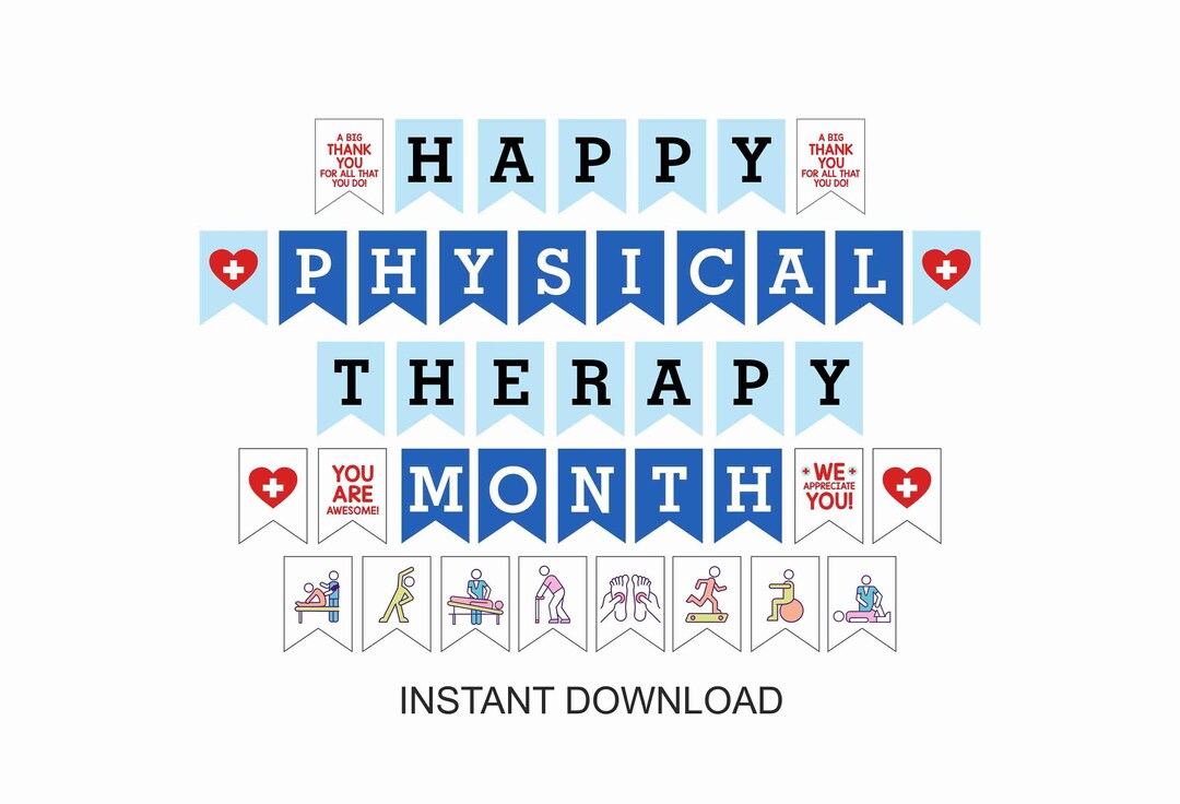 Physical Therapy Month Banner Printable / Physical Therapy Decorations