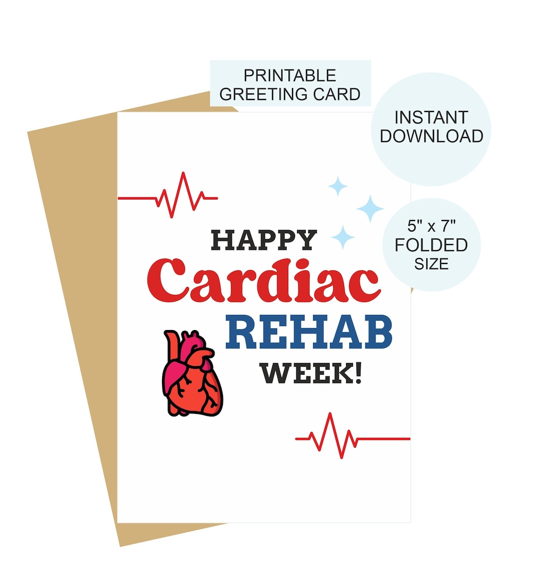 Cardiac Rehab Week Card Printable / Cardiac Rehabilitation Week Card