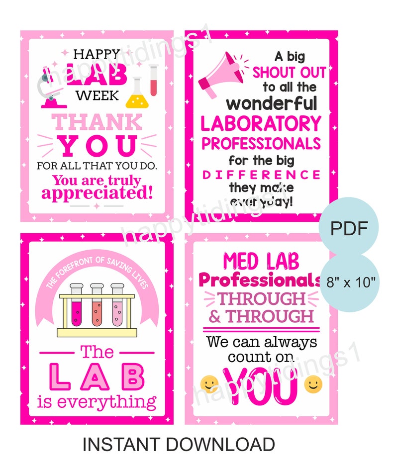 Lab Week Posters Printable Set of 9 / Laboratory Week 2024 / Lab Week ...