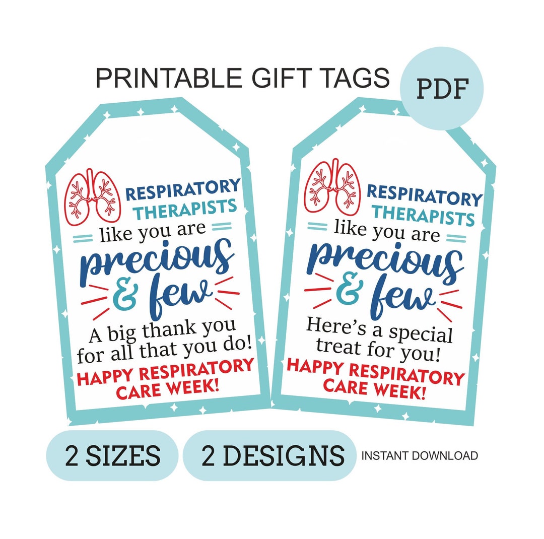 Respiratory Care Week Appreciation Tag Printable / RT Week Tag / RC