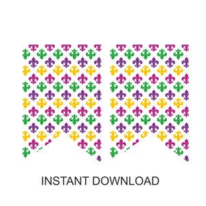 Printable Mardi Gras Birthday Banner / Mardi Gras Happy Birthday Banner ...