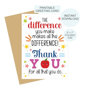 School Principal day card printable / Principal appreciation card / Principal appreciation day thank you card / Card for principal gifts PDF