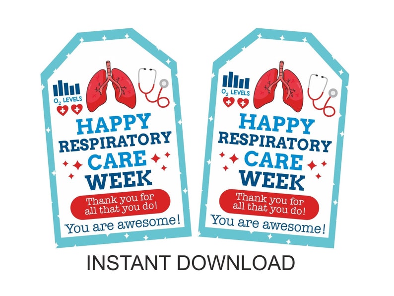 Respiratory Care Week Gift Tag Printable / Respiratory Care Etsy UK