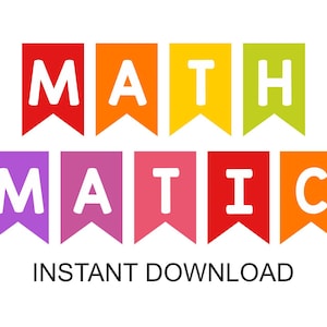 Math class banner printable / Math class decor / Math classroom display / Mathematics banner / Math banner Math classroom display banner PDF
