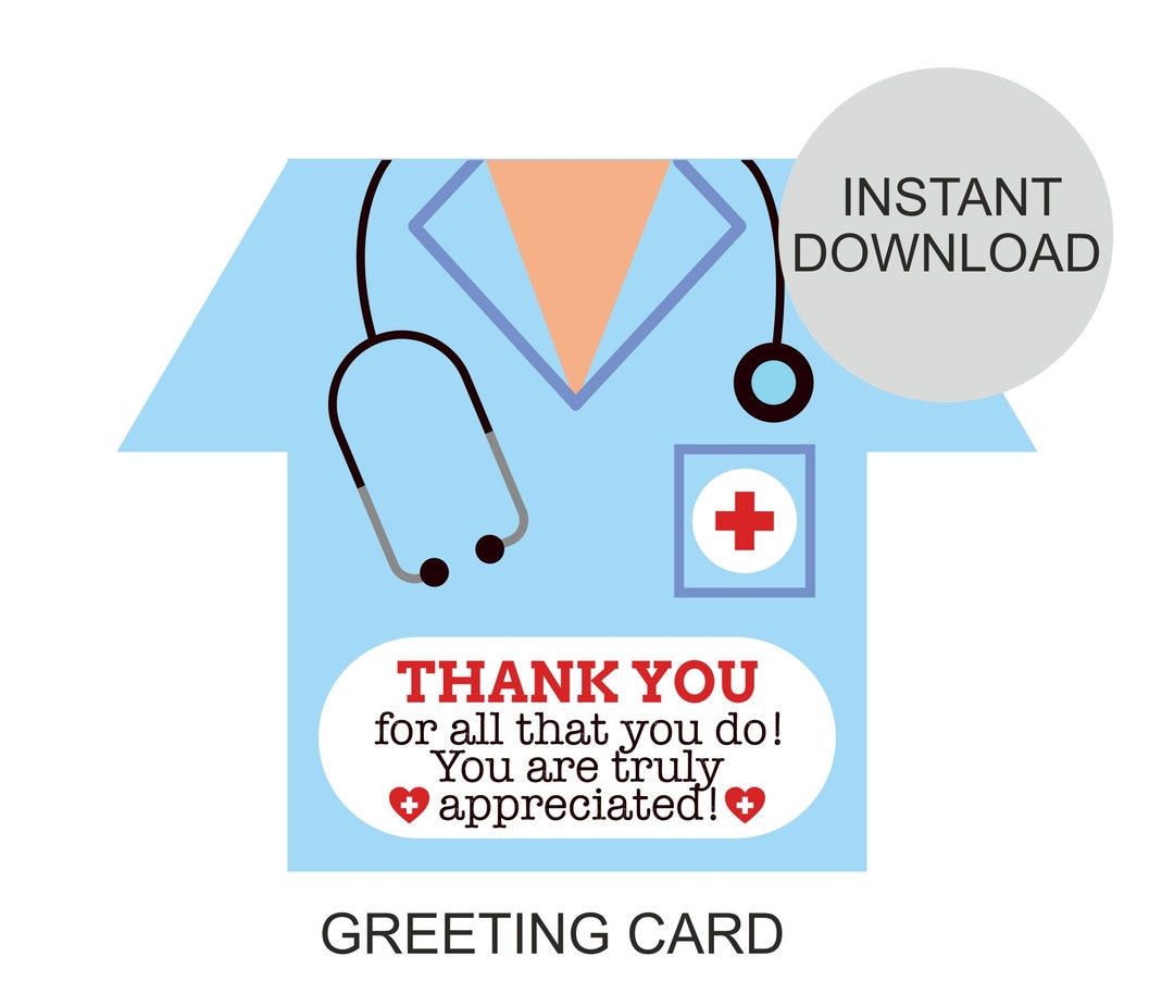 Printable Doctor s Day Card Doctor Thank You Card Thank You Doctor 