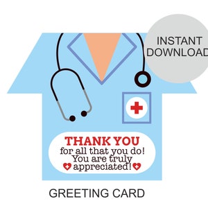 Printable Doctor's Day Card / Doctor Thank You Card / Thank You Doctor ...