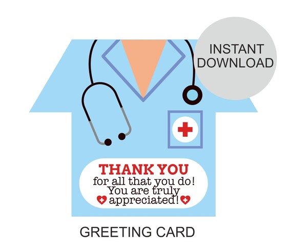 Printable Doctor's Day Card / Doctor Thank You Card / | Etsy