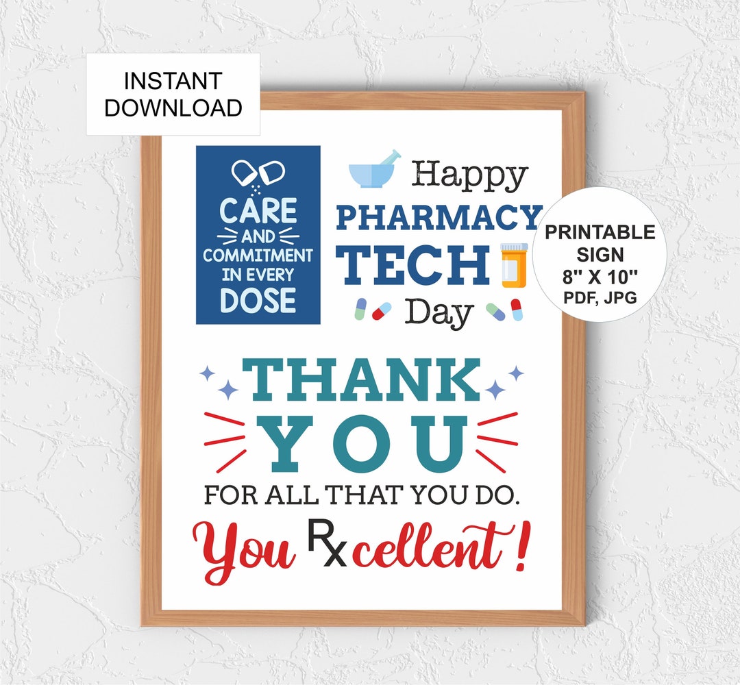 Pharmacy Tech Day Sign Printable / Pharmacy Technician Day Etsy