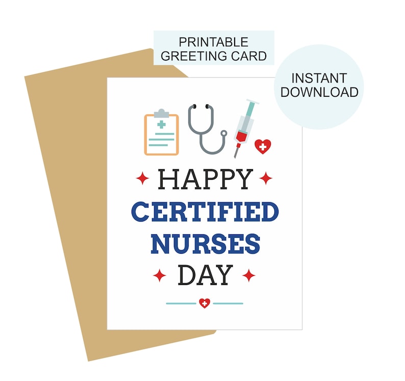 Certified Nurses Day Card Printable / Certified Nurse Day Card Etsy