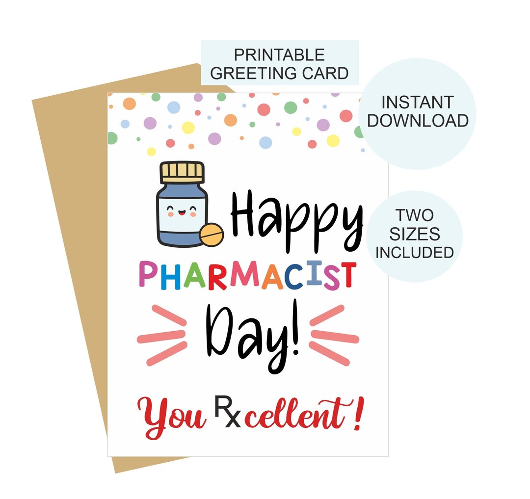 Pharmacist Appreciation Card Printable / Pharmacist Day Card