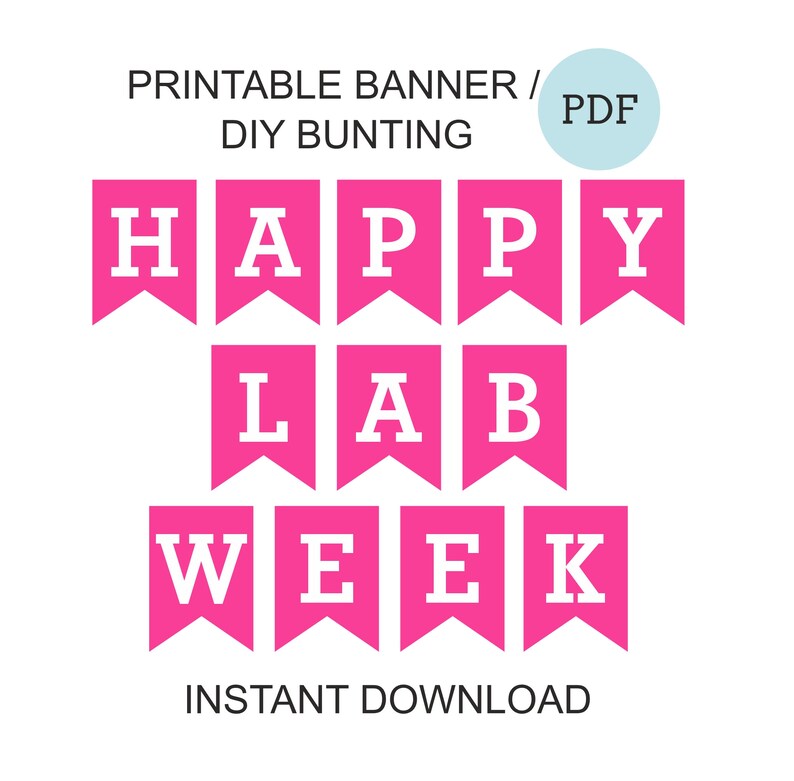 Pink Lab Week banner printable / Lab week 2024 banner / Lab week gifts / Lab week decorations / Lab week decor / Lab appreciation week PDF image 4