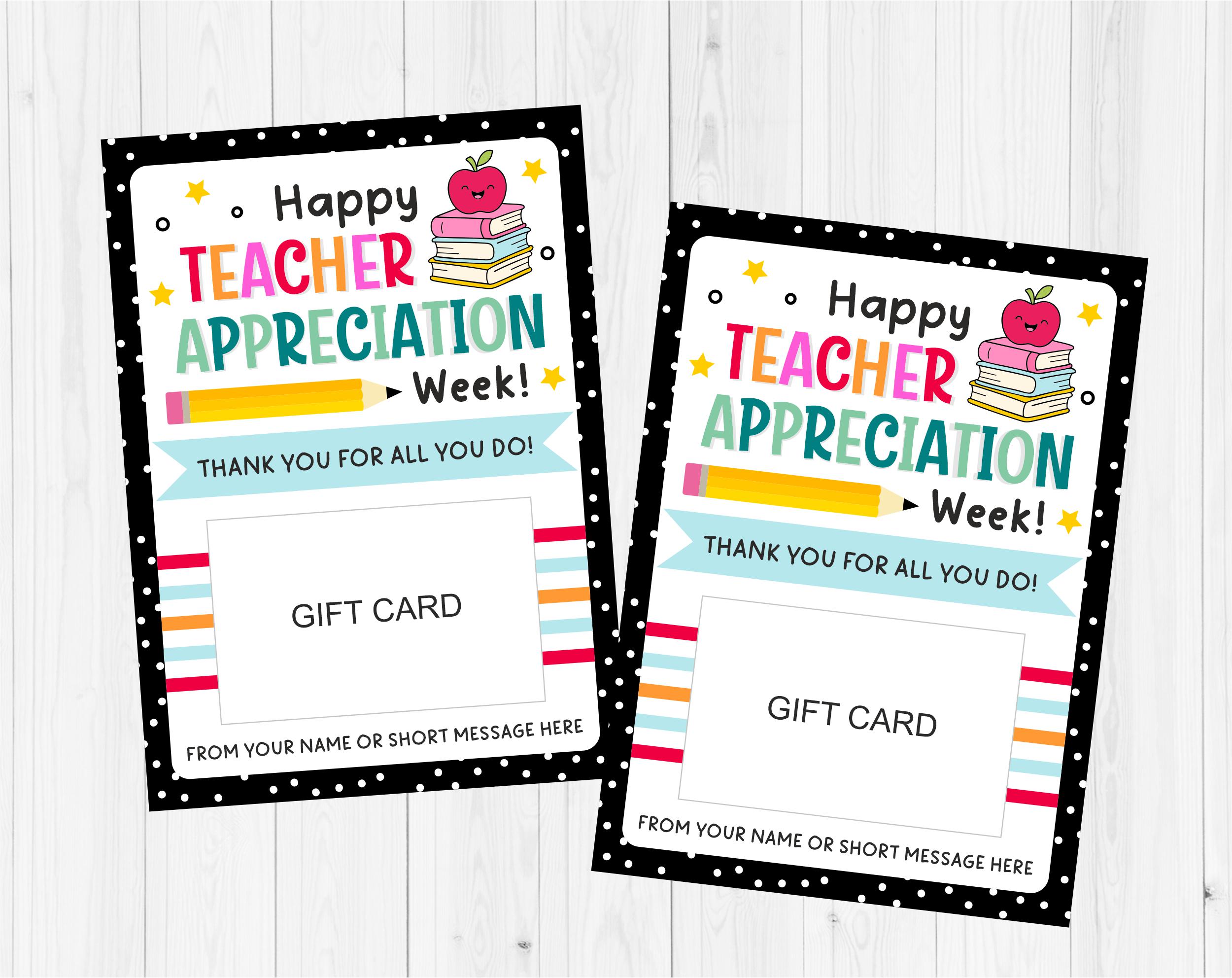 Teacher Appreciation Week Gift Card Holder / Teacher Appreciation Week ...