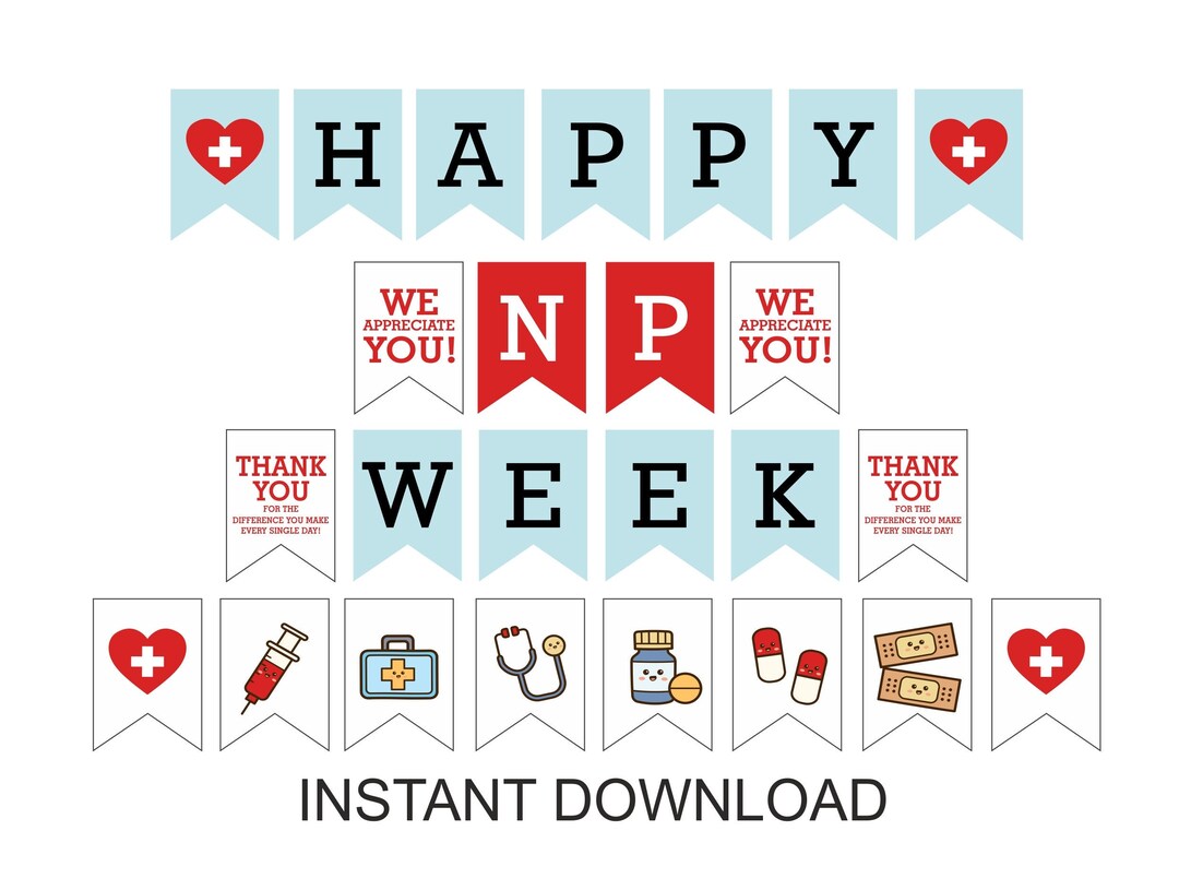 Happy NP Week Banner Printable / NP Week Bunting / Happy Nurse