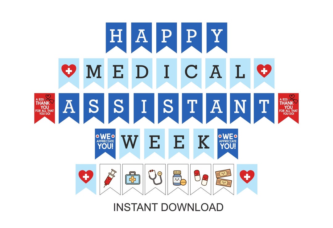 Happy Medical Assistant Week Banner Printable / Printable Happy Medical