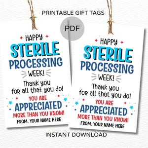 Sterile Processing Week tags printable / SPD week tags / Sterile processing week gifts tag / Sterile processing week 2025  SPD week gift tag