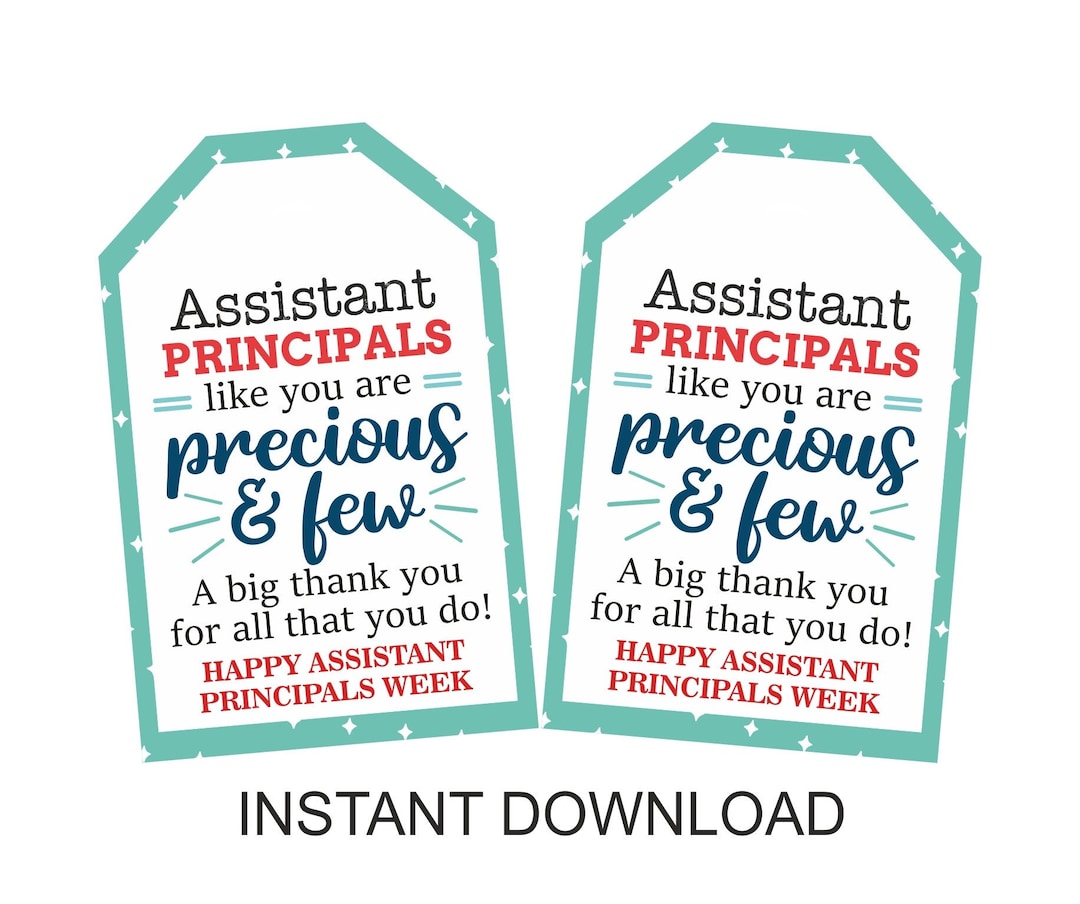 Assistant Principal Gift Tag Printable / Assistant Principal Week Gift