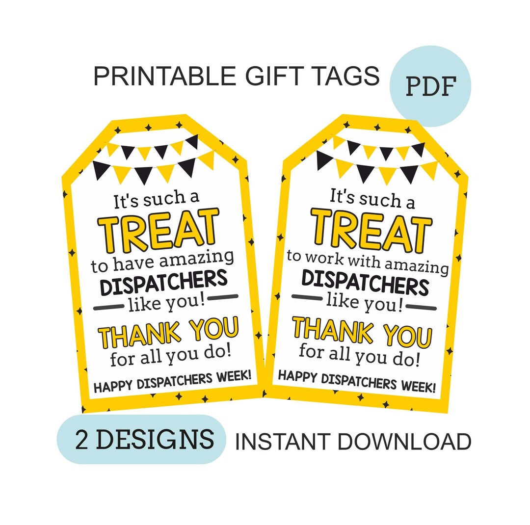 Dispatcher Week Gift Tags Printable / Dispatchers Week Gifts