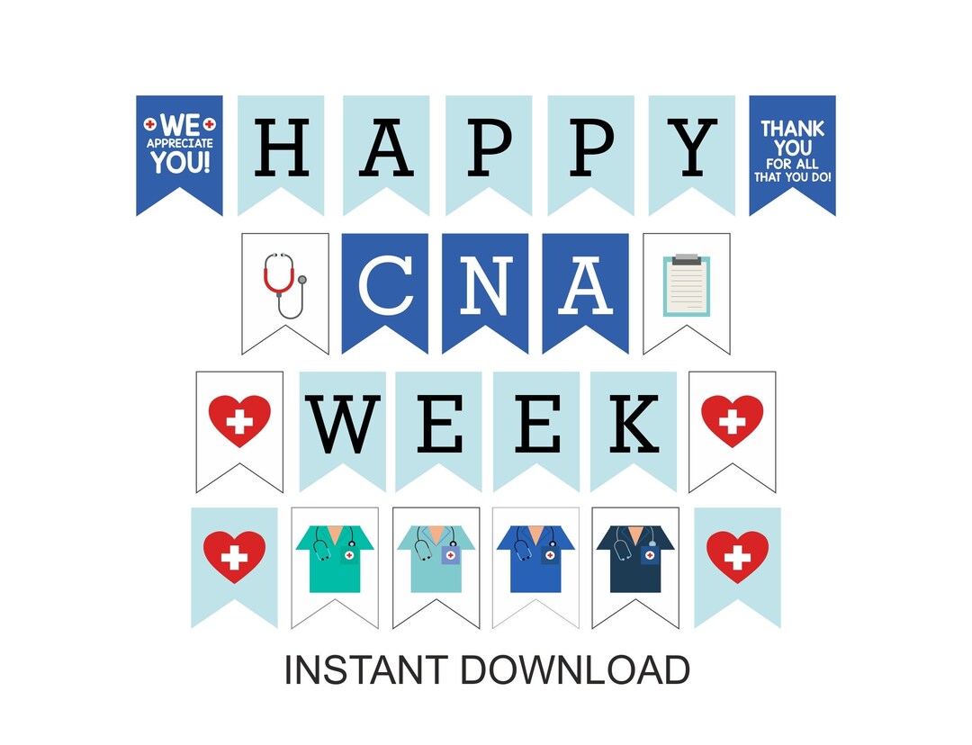 Happy CNA Week Banner Printable / CNA Week Decor / Cna Week Gifts