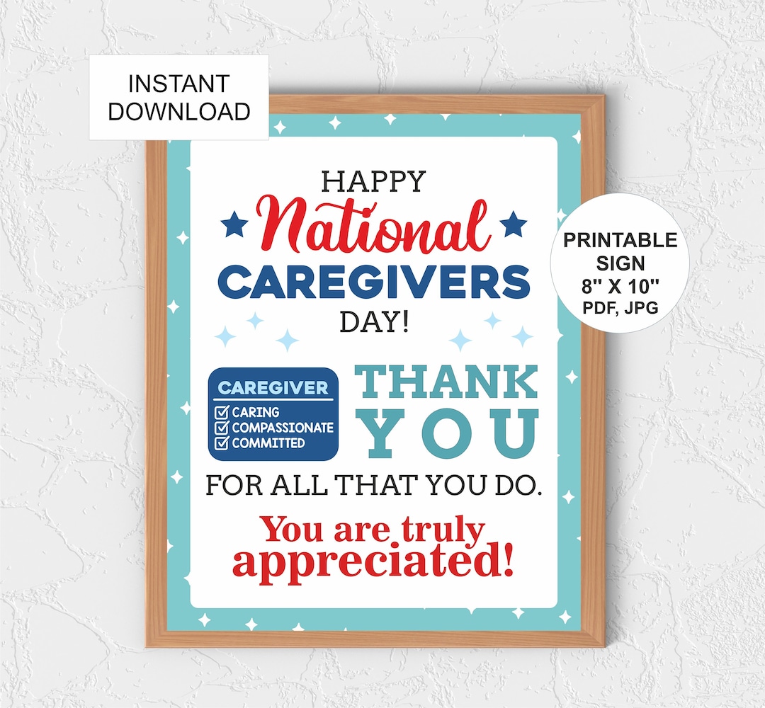 Caregivers Day Sign Printable / Caregiver Day Poster / Caregiver ...