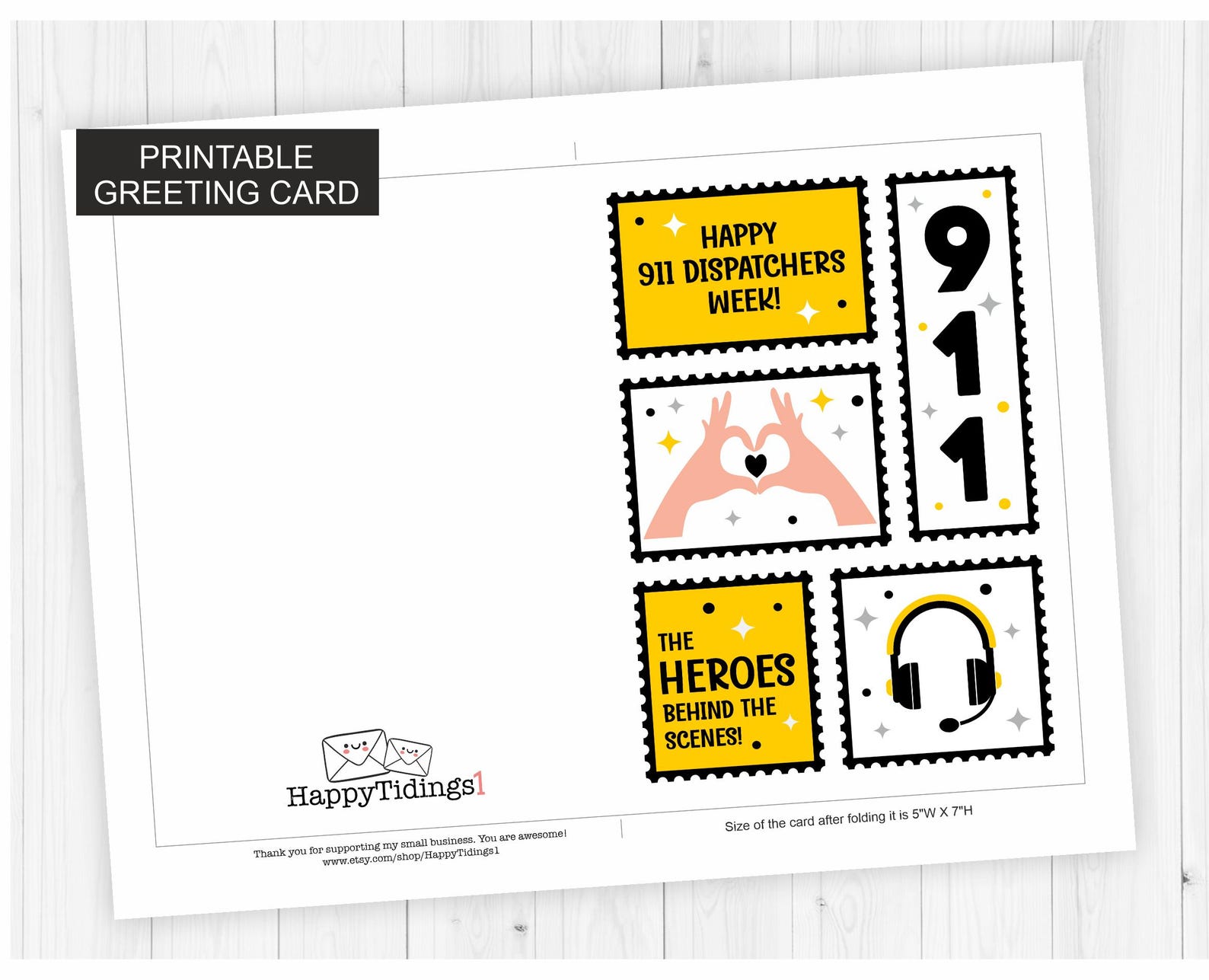 Dispatcher Week Card Printable / 911 Dispatchers Week Gifts ...