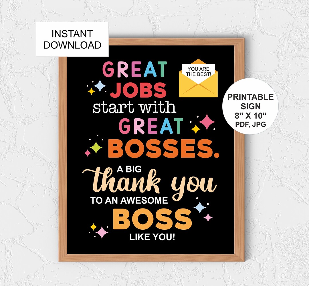 Boss Appreciation Sign Printable / Boss's Day Gift / Boss Day Sign