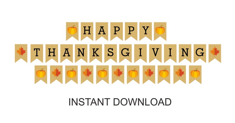 Happy Thanksgiving Banner Printable / Thanksgiving Banner - Etsy