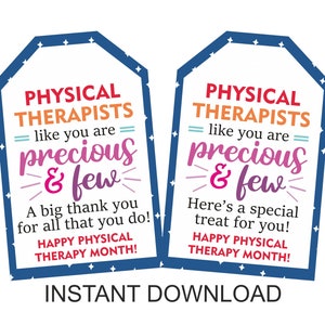 Etichette regalo per il mese della fisioterapia stampabili / Etichette di ringraziamento per il mese della fisioterapia / Etichetta per il trattamento della fisioterapia / 2 DESIGN / PDF