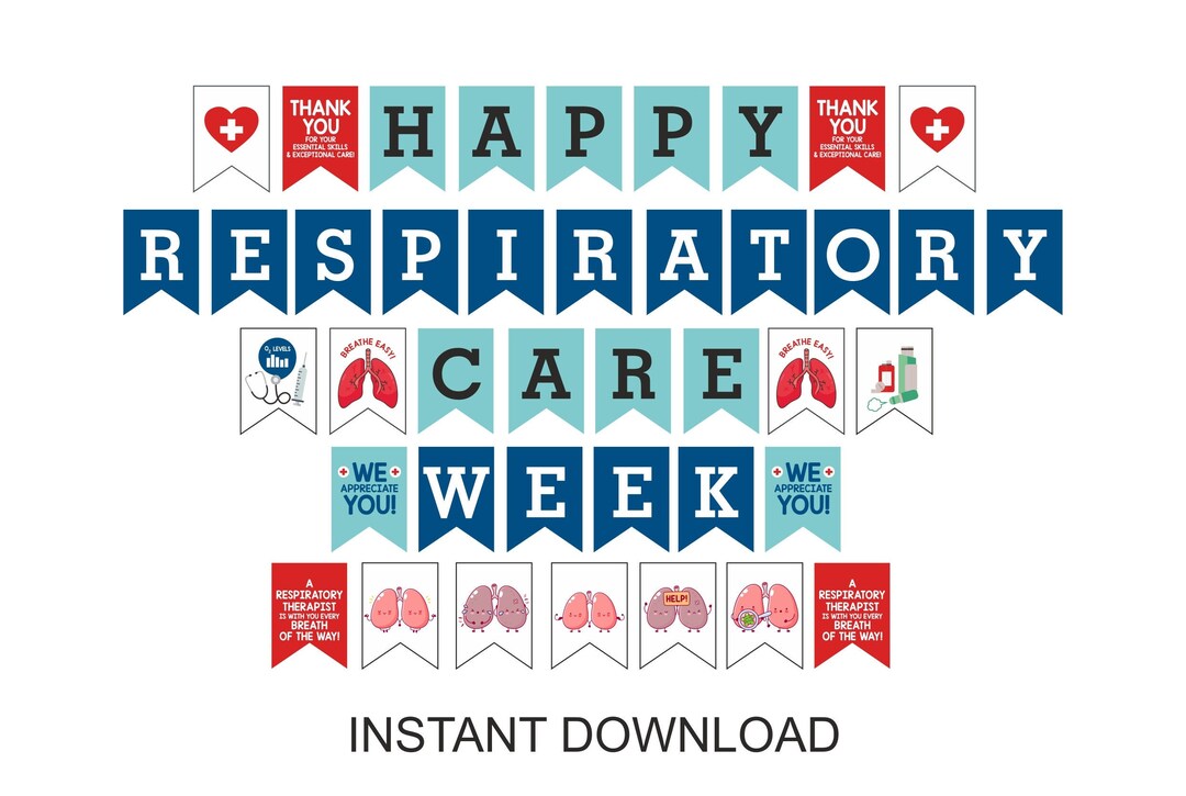 Happy Respiratory Care Week Banner Printable / Respiratory Care Week