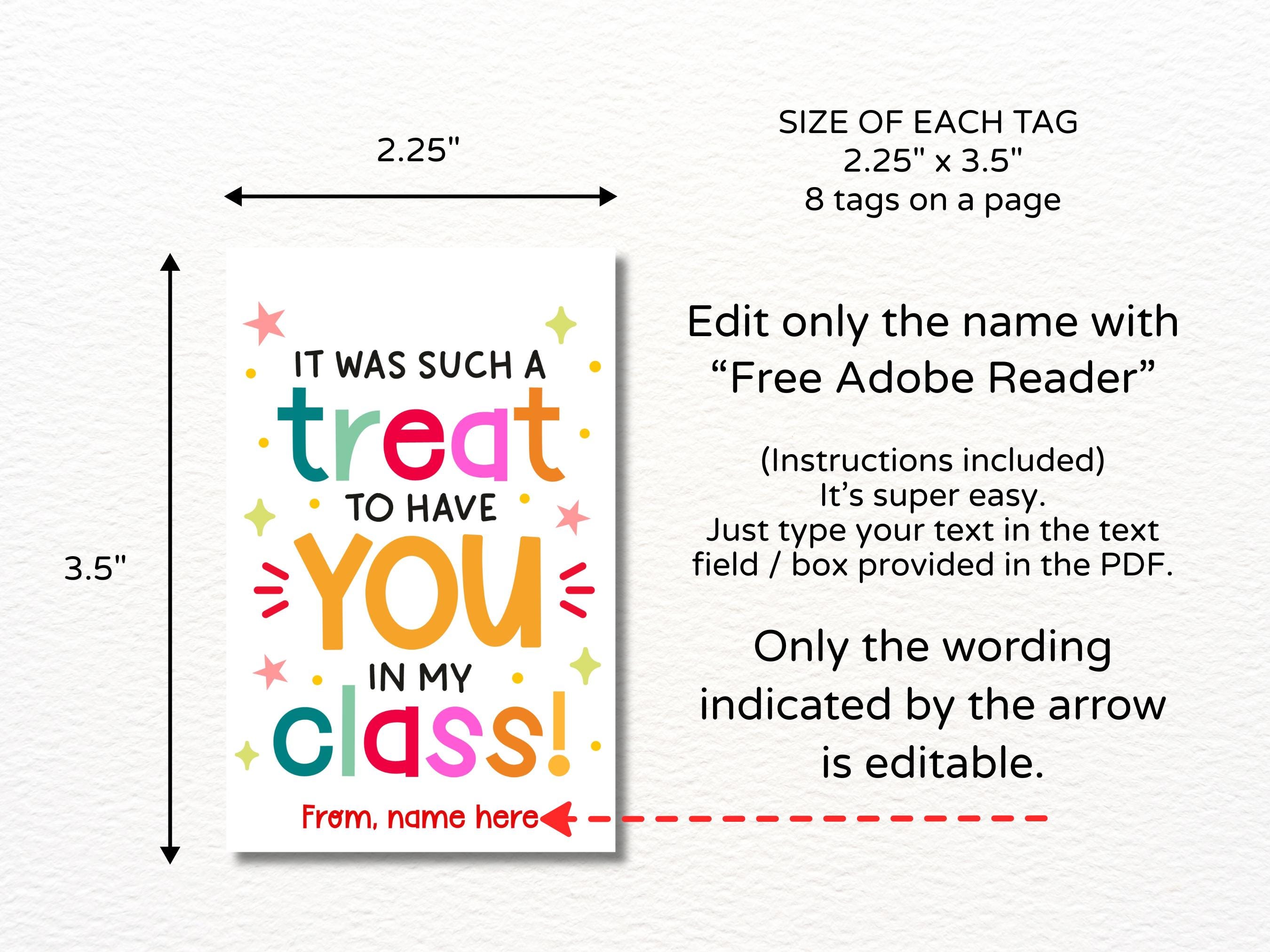 Last Day of School Student Treat Tags Printable / Year End Student Gift ...