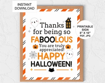 Halloween Dankes-Schild / Halloween Poster / Halloween Druck / JPG / PDF