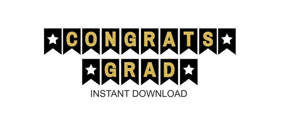 Congrats Grad Banner Printable / Graduation Banner / - Etsy Australia