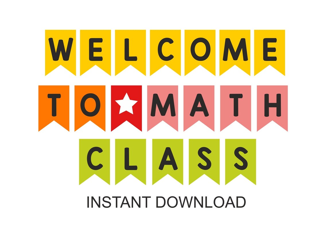 Math Banner Printable / Math Classroom Decor / Math Subject Etsy