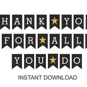 Thank You for All You Do Banner Printable / Thank You Banner Printable ...