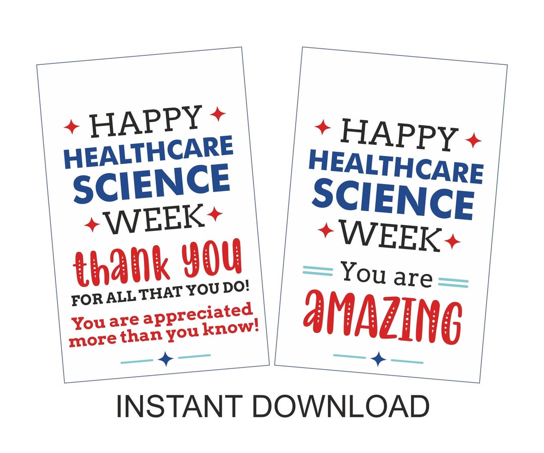 Healthcare Science Week Tag Printable / Healthcare Science Week Gift Tag / Healthcare Science