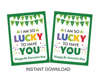 So Lucky to have you tag printable / St Patrick's Day gift tags printable / PDF