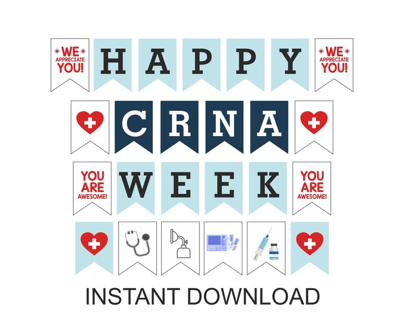 Happy CRNA Week Banner Printable / Happy Certified Registered Etsy