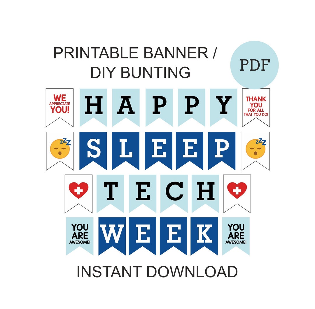 Happy Sleep Tech Week Banner Printable / Sleep Technologist Week Banner