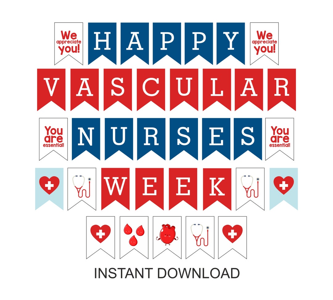 Happy Vascular Nurse Week Banner Printable / Vascular Nurses Week