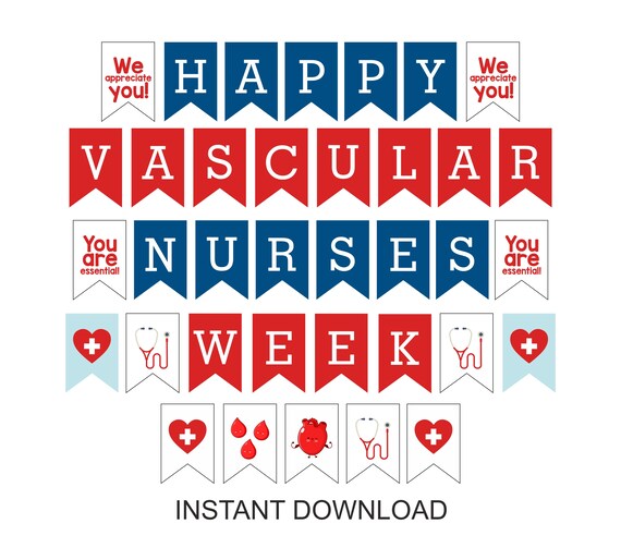 Happy Vascular Nurse Week Banner Printable / Vascular Nurses Etsy